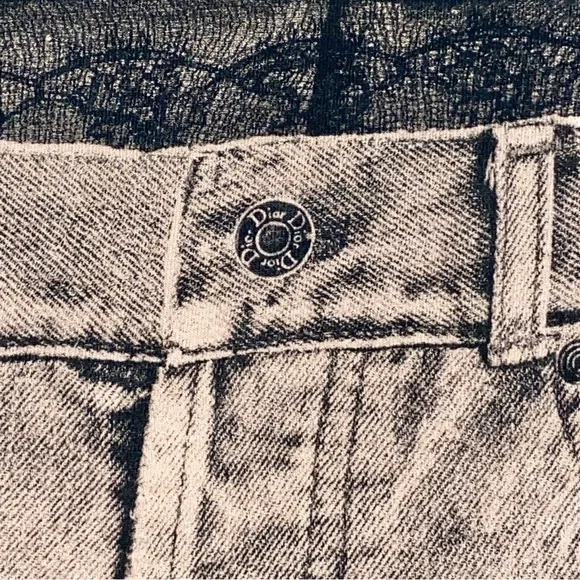 S VTG Y2k AUTH Christian Dior 2006 Trompe L'oeil Denim Lace Tee Shirt Logo Top - Picture 9 of 15